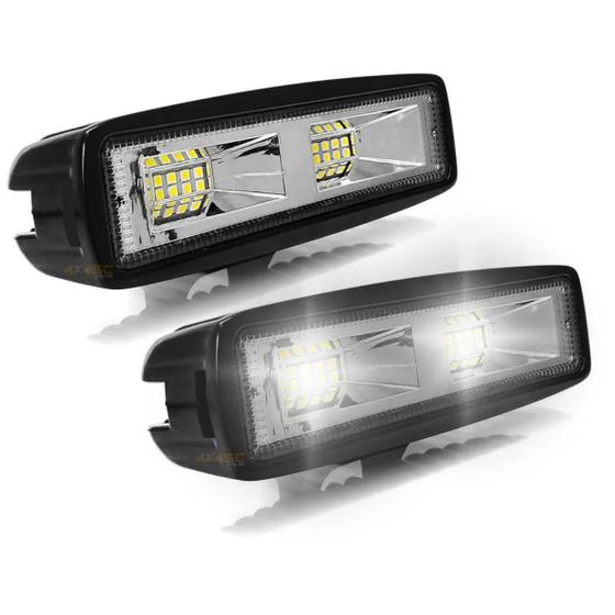 Par Farol Milha Led Auxiliar Retangular 48W Flood Strobo 16 Menor preço em Par Farol Milha Led Auxiliar Retangular 48W Flood Strobo 16