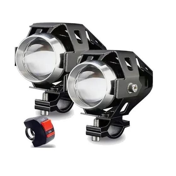 Imagem de Par Farol Milha Moto Angel Eye U5 Led Aux 30w Neblina Branca