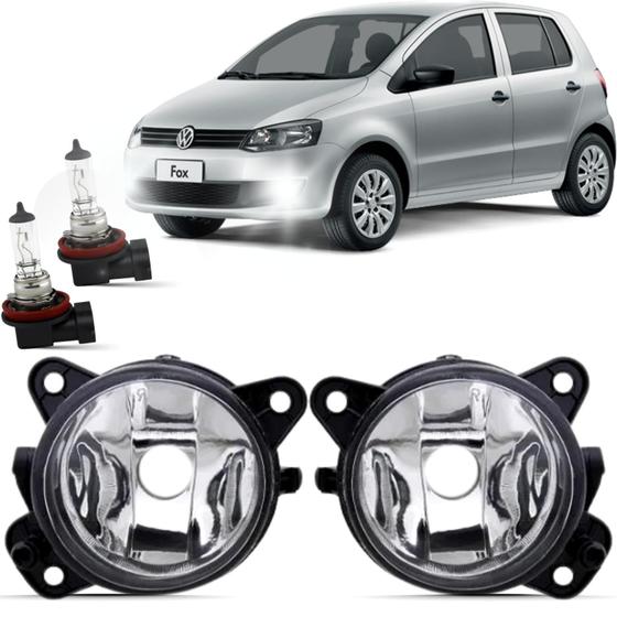 Imagem de Par Farol Milha Volkswagen Fox 2011 2012 2013 2014 + Lâmpada