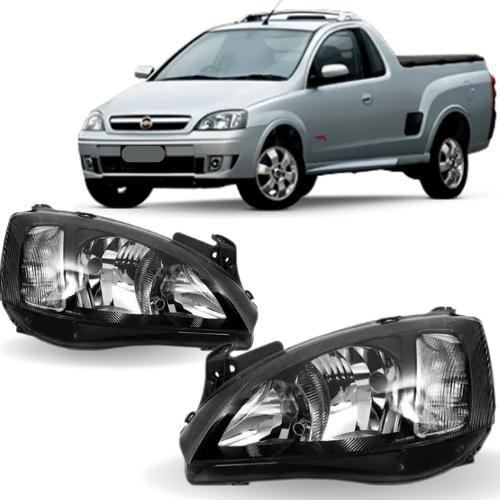 Imagem de Par farol montana g2 raiado 2003 04 05 06 07 08 a 2015 negra