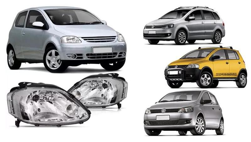 Imagem de Par Farol SpaceFox 2004 05 2006 2007 Foco Simples Cromada