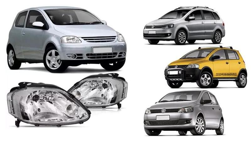 Imagem de Par Farol SpaceFox 2004 05 2006 2007 Foco Simples Cromada