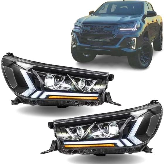 Imagem de Par Farol Toyota Hilux Full Led 2016 2017 2018 2019 2020 Tribal