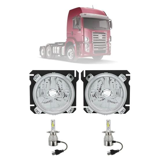 Imagem de Par Farol VW Constellation 19.320 Kit Par Lampadas Led 24V 2006 2007 2008 2009/ 2019 2020 2021 2022