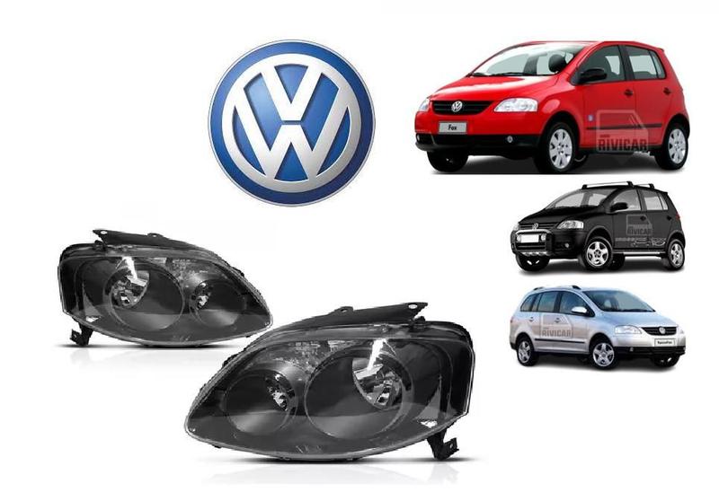 Imagem de Par farol vw spacefox 2003 04 05 06 07 08 09 dark foco duplo
