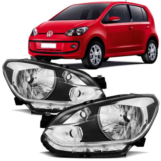 Imagem de Par Farol VW Up 2014 2015 2016 Friso Cinza