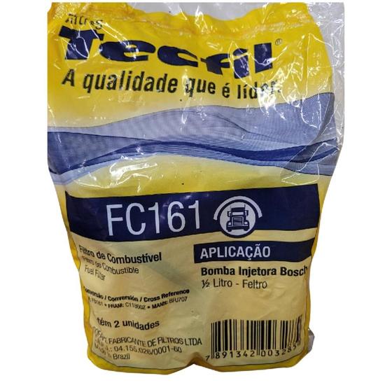 Imagem de Par Filtro Diesel Bomba Bosch 1/2 Litro 500ml 1113 1313 1513 1418 1620 1721 608 Ford Cargo F4000 Volkwagen 11-140 13-170 14-150 22-140 TecFil FC161