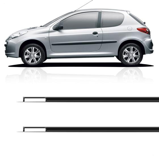 Imagem de Par Friso Borracha Vedação Canaleta De Teto Peugeot 206 Hatch 1998 Até 2010 - 2 e 4 Portas 