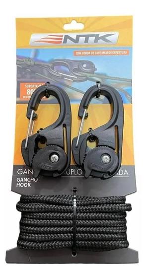 Imagem de Par Gancho Extensor Duplo X2 C/Corda Para Até 50Kg Nautika