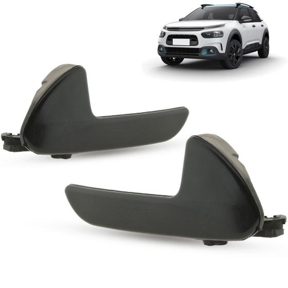 Imagem de Par Gatilho Maçaneta Interna da Porta Dianteira Traseira Preto C4 Cactus Picasso 208 408 2008 Jumpy Expert 2009 a 2024