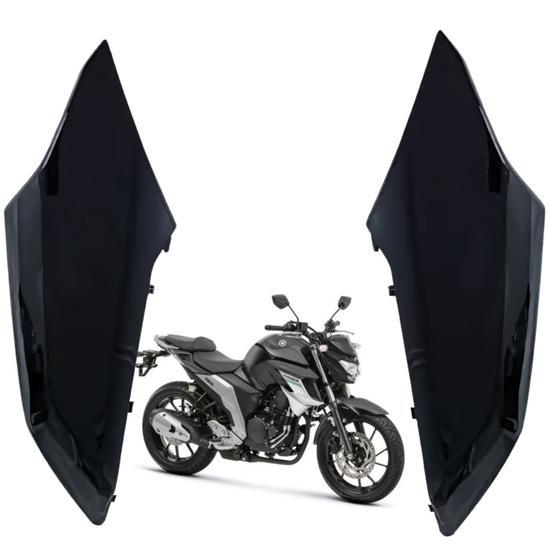 Imagem de Par Guia Ar Aba Tanque Superior Fazer 250 Fz25 Preta 2018 2019 2020 2021 2022 2023 2024 2025