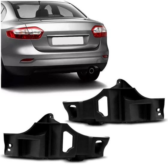 Imagem de Par Guia Suporte Parachoque Traseiro Fluence 2010 2011 2012 2013 2014 Preto