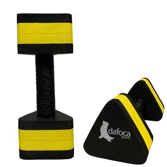 Imagem de Par Halteres Hidroginástica Natação Hidroterapia Em EVA 2 A 3 Kg DF4012-BK Preto/Amarelo Dafoca Sports