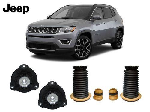 Imagem de Par Kit Coxim Batente Coifa Amortece Dianteiro Jeep Compass 2016 2017 2018 2019