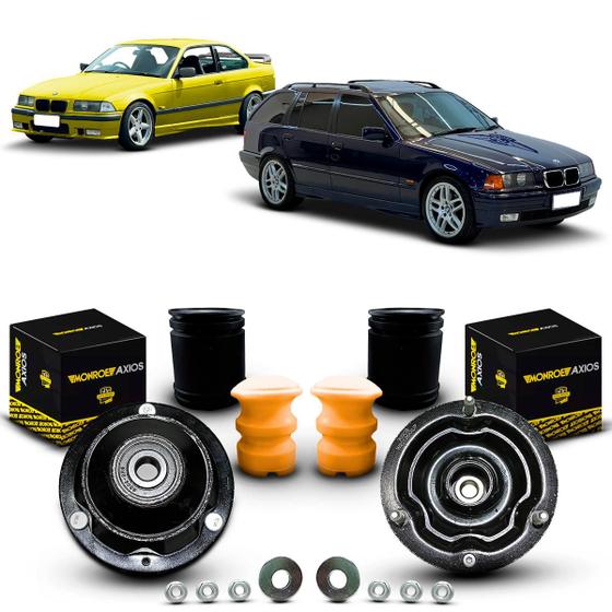 Imagem de Par Kit Coxim Batente Rolamento Original Axios Amortecedor Dianteiro BMW 328i E36 1992 1993 1994 1995 1996 1997 1998