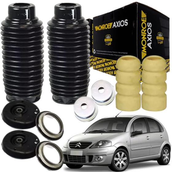Par Kit Coxim+coifa+copo+batente Dianteiro Citroen C3 Axios Menor preço em Par Kit Coxim+coifa+copo+batente Dianteiro Citroen C3 Axios