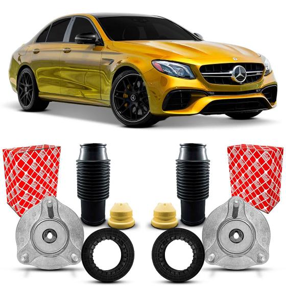 Imagem de Par Kit Coxim Febi Bilstein Rolamento Batente Coifa Amortecedor Dianteiro Mercedes Benz E63 AMG W213 2017 2018 2019 2020