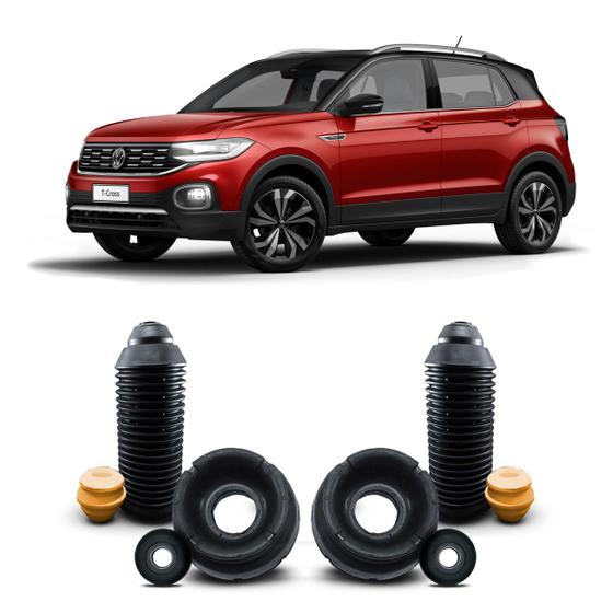 Imagem de Par Kit Coxim Rolamento Batente Coifa Amortecedor Dianteiro Suspensão Volkswagen T-Cross 2019 2020 2021 2022 2023