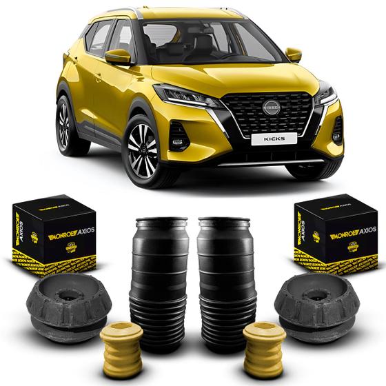 Imagem de Par Kit Coxim Suporte Batedor Original Axios Batente Coifa Suspensão Amortecedor Dianteiro Nissan Kicks 2022 2023 2024