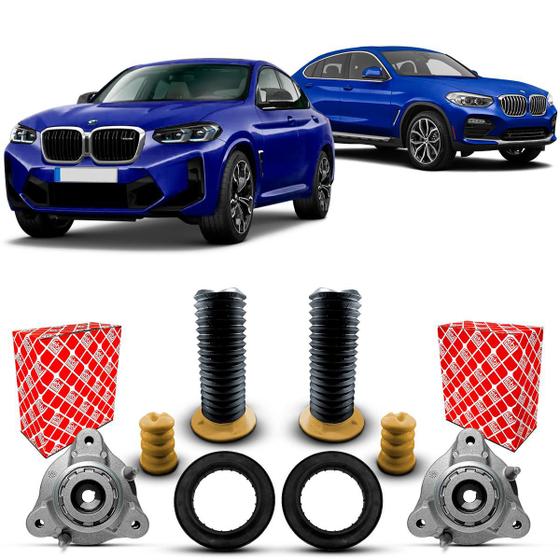 Imagem de Par Kit Coxim Suporte Batente Coifa Rolamento Amortecedor Dianteiro BMW X4 G02 2018 2019 2020 2021 2022 2023 2024