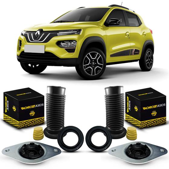 Imagem de Par Kit Coxim Suporte Original Axios Batente Coifa Rolamento Amortecedor Dianteiro Renault Kwid E-Tech 2022 2023 2024