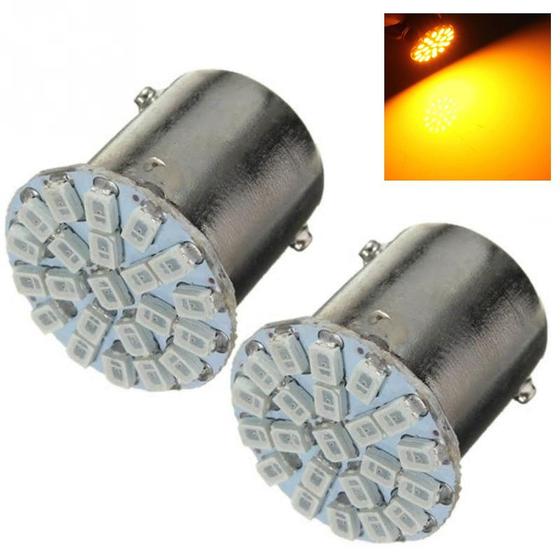 Imagem de Par Lâmpada De Led 1 Polo 1156 Com 22 Leds Ré Lanterna 12v