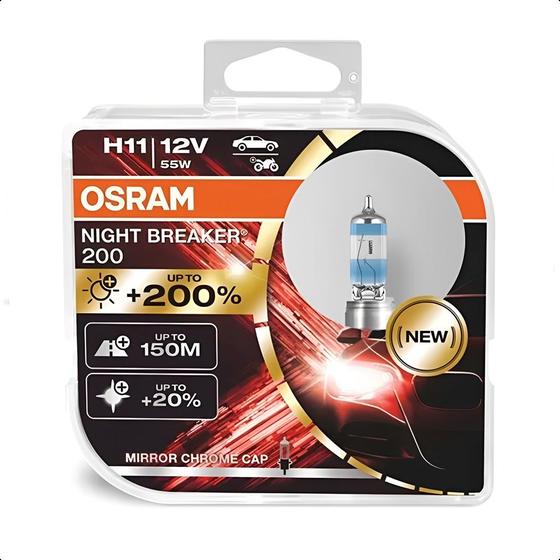 Imagem de Par Lampada H11 12v Nightbreaker 200% + Luz Osram