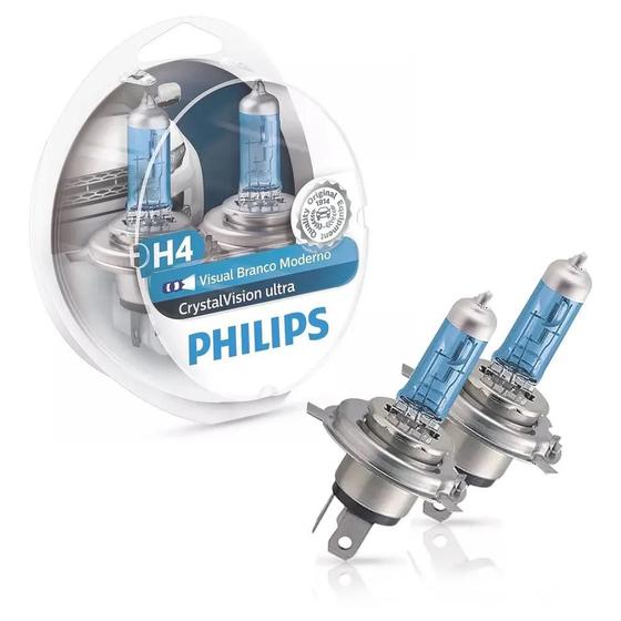 Par Lâmpada H4 Philips Crystal Vision Ultra Gol G2 1995-2003 Menor preço em Par Lâmpada H4 Philips Crystal Vision Ultra Gol G2 1995-2003