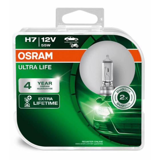 Imagem de Par Lâmpada H7 Osram Ultra Life 3200k Garantia 4 anos