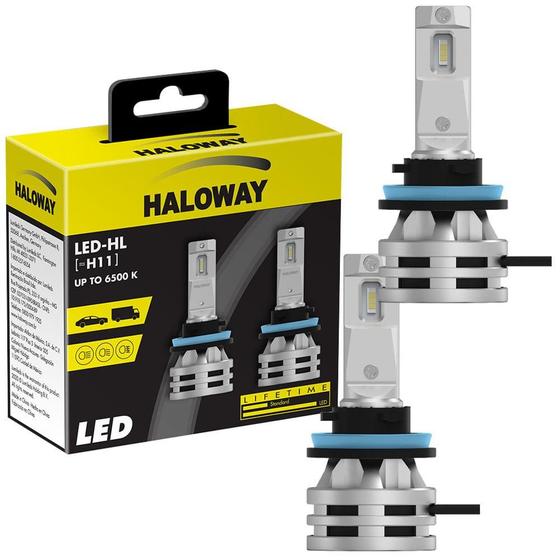 Imagem de Par Lâmpada Haloway LED H11 Luz Branca Fria 12/24V 24W 6500K PGJ19-2