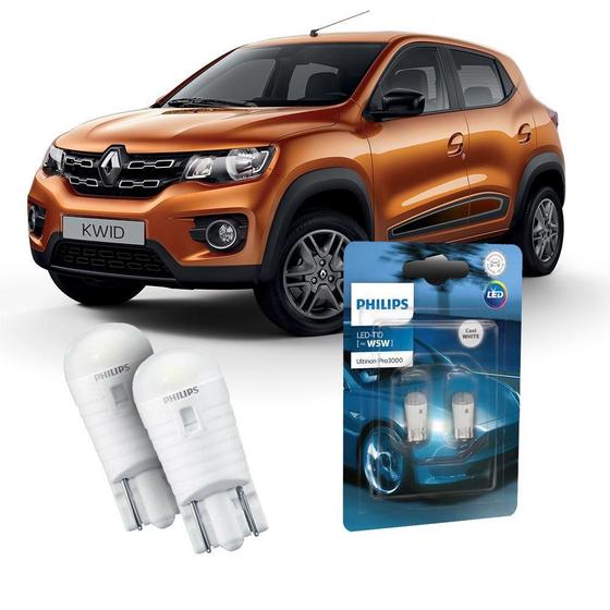 Imagem de Par Lâmpada Led Farolete Renault Kwid Philips Ultinon