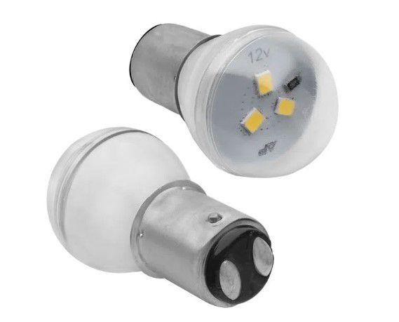 Imagem de Par Lampada Led Luz Branca 2 Polos Bulb15d 12v  Universal AutoPoli