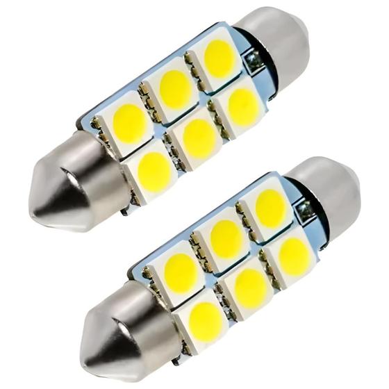 Imagem de Par lâmpada Led Pingo Torpedo 6 Leds Para Carro