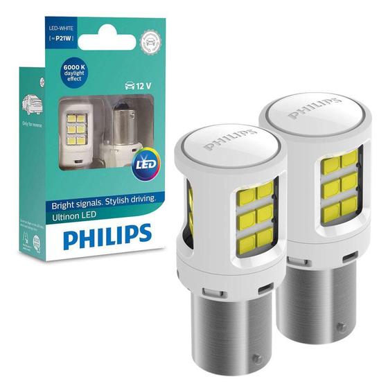 Imagem de Par Lâmpada LED Sinalização Ré P21W Philips Ultinon LED