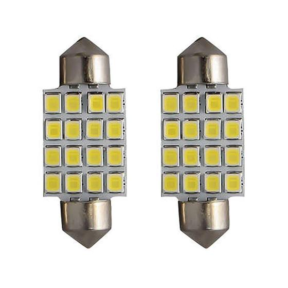 Imagem de Par Lampada Led Torpedo 36mm 16smd 12v