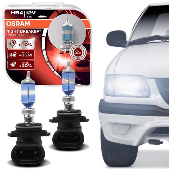 Par Lâmpada Osram Halógena HB4 Chevrolet S10 1995 a 2000 3900K Night Breaker Laser 12V 51W Menor preço em Par Lâmpada Osram Halógena HB4 Chevrolet S10 1995 a 2000 3900K Night Breaker Laser 12V 51W