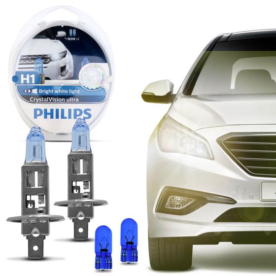 Par Lâmpada Philips H1 Crystal Vision 4300K 55W + 2 Lâmpadas Pingo Efeito Xenon Menor preço em Par Lâmpada Philips H1 Crystal Vision 4300K 55W + 2 Lâmpadas Pingo Efeito Xenon