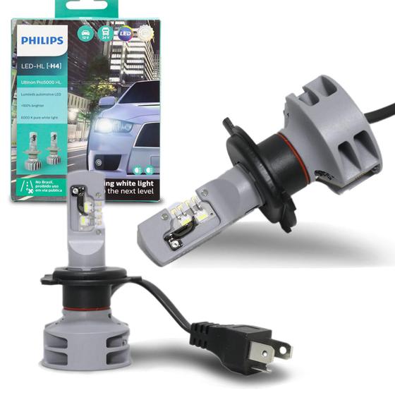 Par Lâmpada Philips LED H4 Xtreme Ultinon 6200K 15.5W Aplicação Farol Alto e Baixo Menor preço em Par Lâmpada Philips LED H4 Xtreme Ultinon 6200K 15.5W Aplicação Farol Alto e Baixo