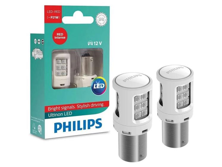 Par Lâmpada Philips LED Ultinon P21 Vermelha 12 V Menor preço em Par Lâmpada Philips LED Ultinon P21 Vermelha 12 V