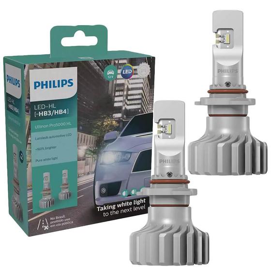 Imagem de Par Lâmpada Philips Led Ultinon Pro5000 HB3/HB4 6000K Farol