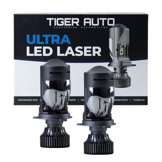 Imagem de Par Lampada Ultra Led Laser projetor H4 Forte Potente Super Branco