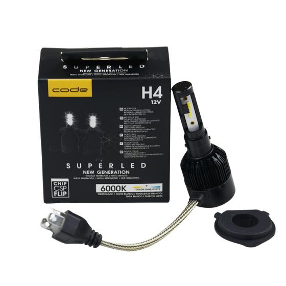 Imagem de Par Lâmpadas Automotiva Led Chip CSP 12v Temperatura 6000k Encaixe H4 3200 Lúmens/cada