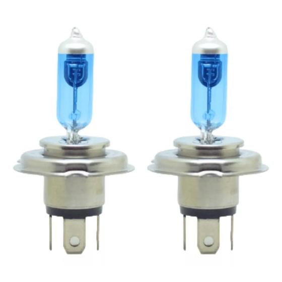 Imagem de Par - Lâmpadas Farol Super Branca 100/90w H4 - Carros 12v