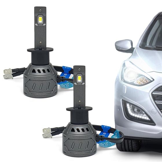 Imagem de Par Lâmpadas H1 Farol Alto Ford New Fiesta Ultra Led 10000 Lumens Canbus Canceller Não Acusa Inmetro