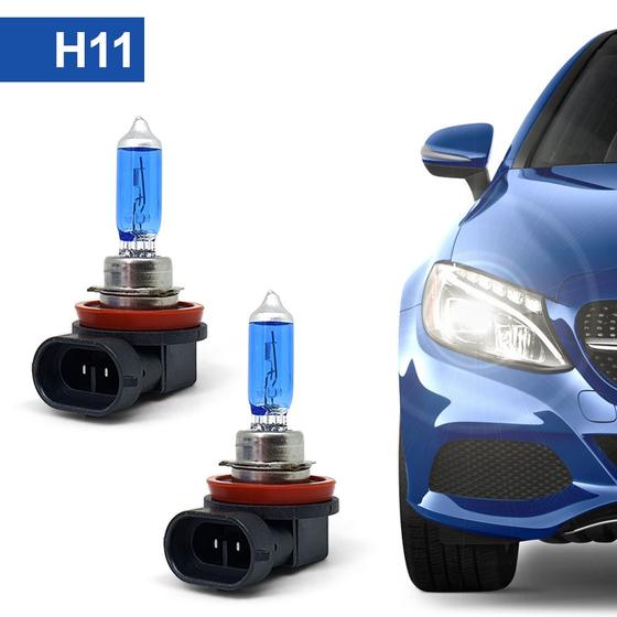 Imagem de Par Lâmpadas H11 Farol Milha Chevrolet Onix Super Branca Halogena Barato Custo Benefício 2017 2018 2019 2020