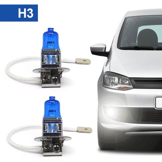 Imagem de Par Lâmpadas H3 Farol Milha Ford Focus Super Branca Halogena Inmetro Gerlux 2000 2001 2002 2003