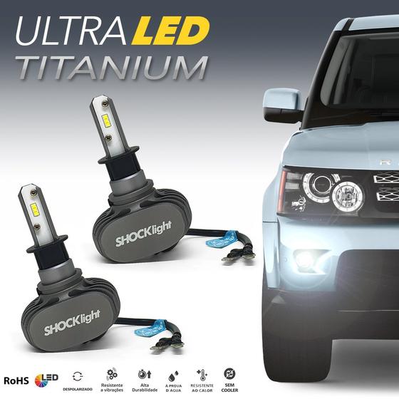 Imagem de Par Lâmpadas H3 Farol Milha Silverado Ultra Led Titanium 10000 Lumens Forte Branco Efeito Xenon 2000 2001 2002 2003 2004 2005 2006
