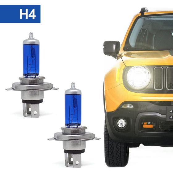 Imagem de Par Lâmpadas H4 Farol Alto Baixo Jac J3 Super Branca Halogena Barato Custo Benefício 2010 2011 2012 2013 2014 2015