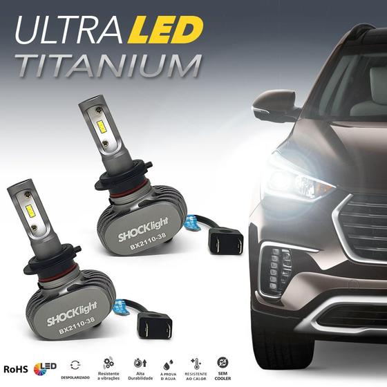 Imagem de Par Lâmpadas H7 Farol Baixo Golf Ultra Led Titanium 10000 Lumens Forte Branco Efeito Xenon 1992 1993 1994 1995 1996 1997