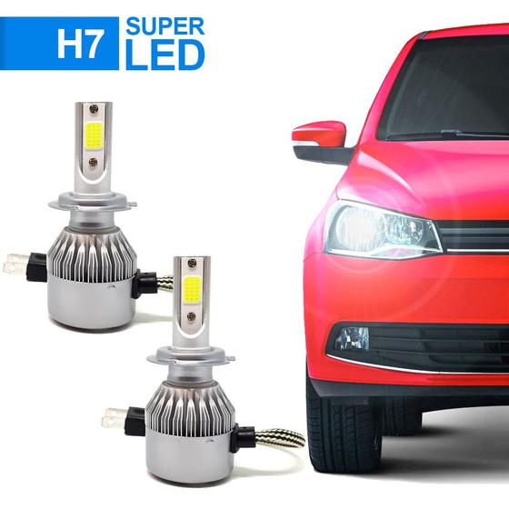 Imagem de Par Lâmpadas H7 Farol Baixo Hyundai Veracruz 2007 2008 2009 2010 2011 2012 Super Led C6 6000k 7200 Lumens Cooler Top Barato